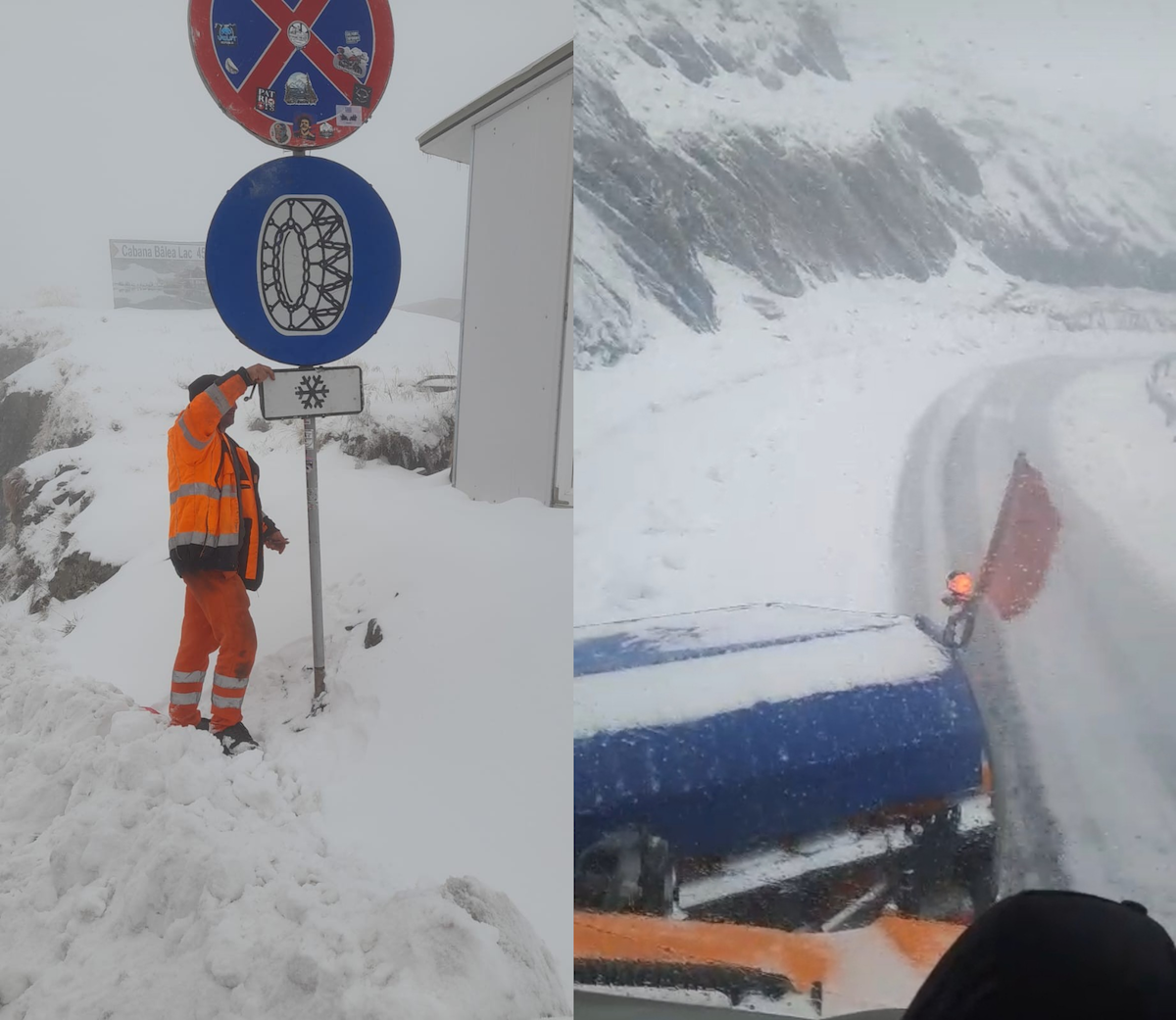 Tranfăgărășanul nu este închis însă circulația se desfășoară în condiții de iarnă | Foto: Facebook, Meteoplus