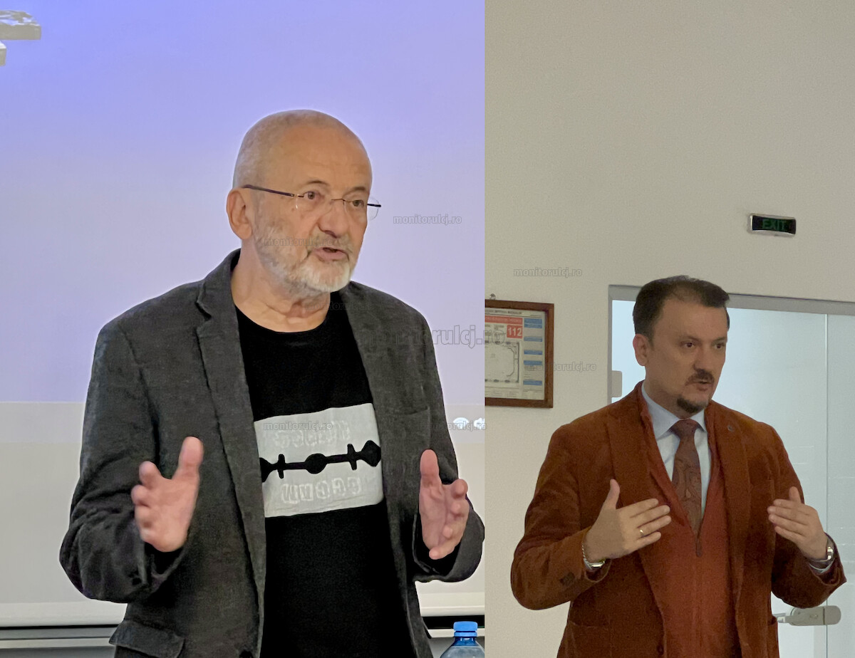 Mircea Toma, membru CNA și Valemtin Jucan, vicepreședintele instituției, au vorbit, la Cluj, despre importanța educației media | Foto: Sergiu Tămaș, monitorulcj.ro