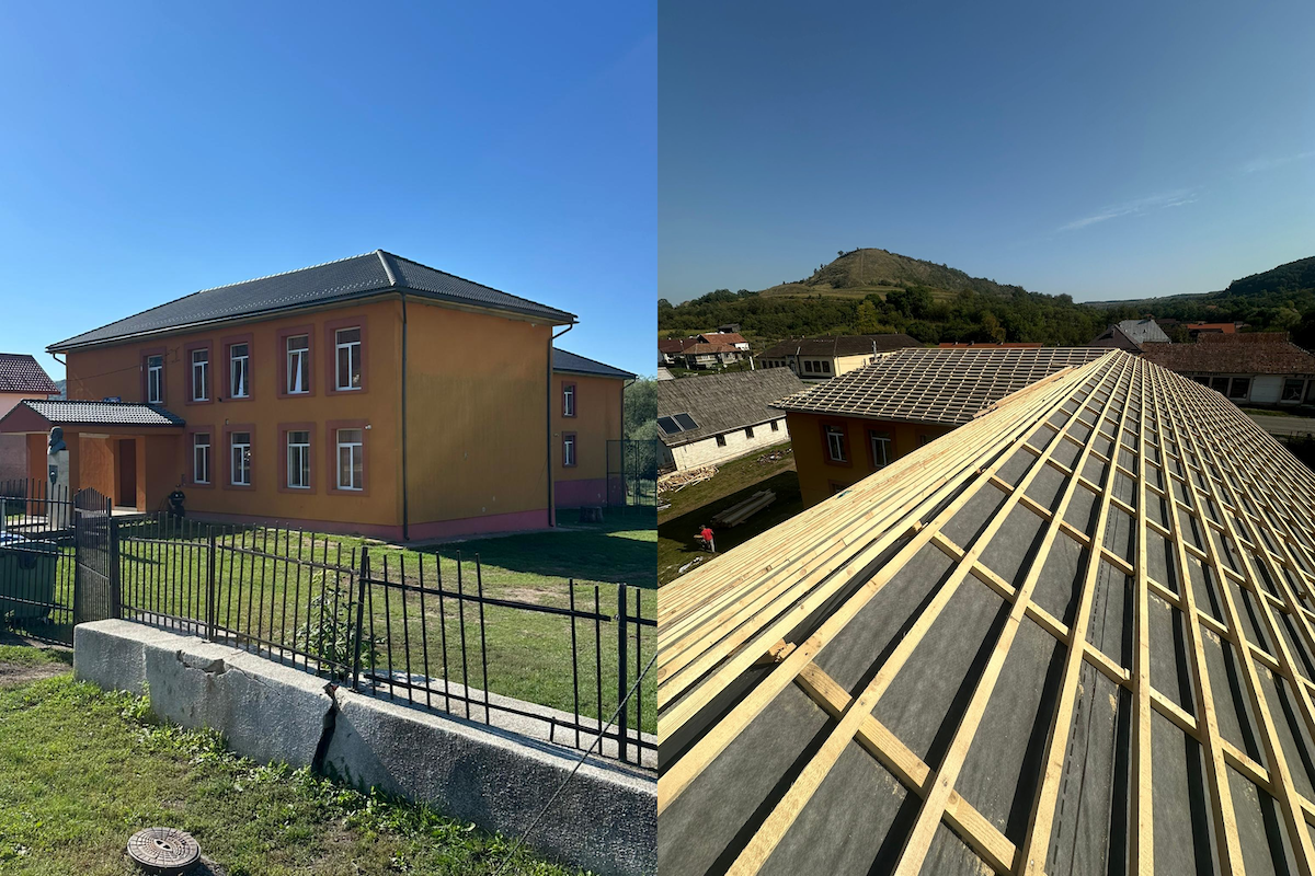 Acoperișul școlii din Vultureni a fost reparat cu 250.000 de lei, bani din fondul de rezervă al Consiliului Județean Cluj | Foto: Consiliul Județean Cluj