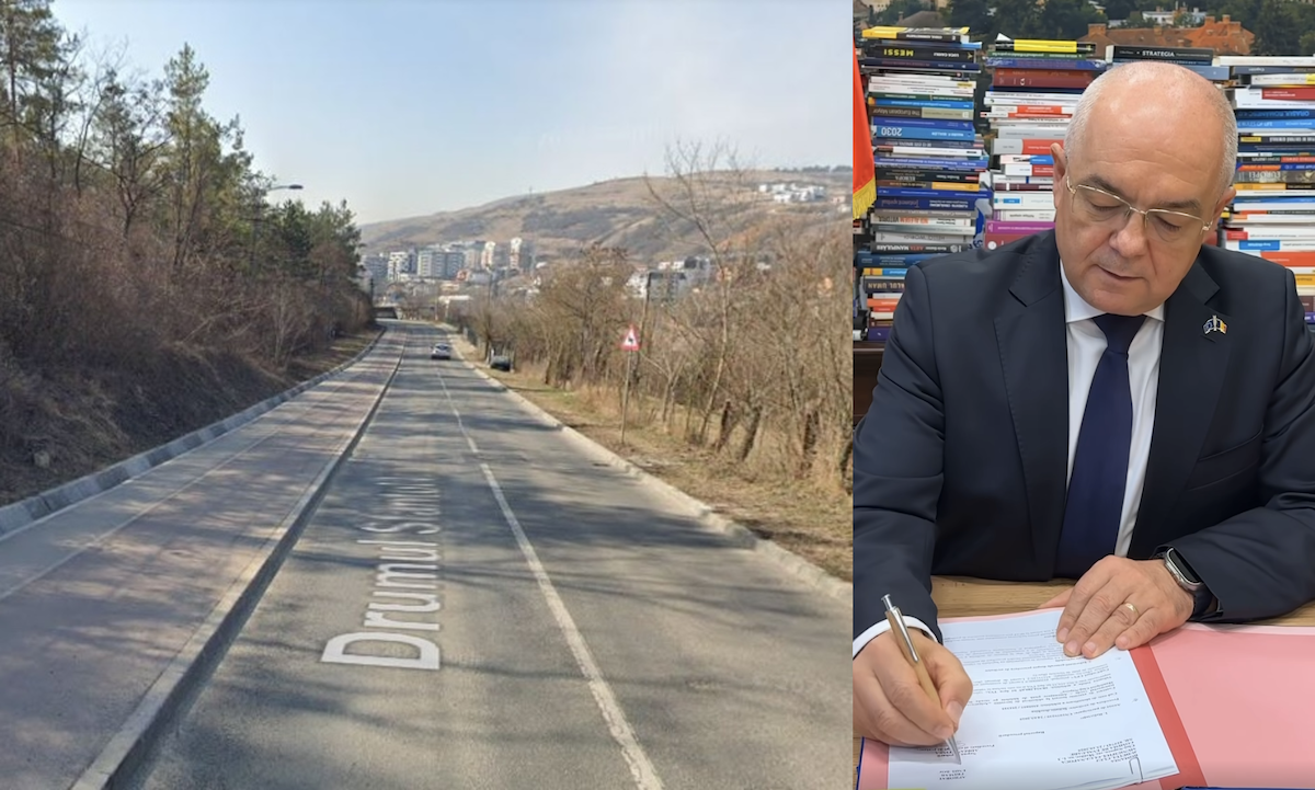 Primarul Emil Boc a semnat raportul procedurii pentru adjudecarea licitației pentru modernizarea drumului Sfântul Ioan | Foto: Google Maps / Captură video Facebook, Emil Boc