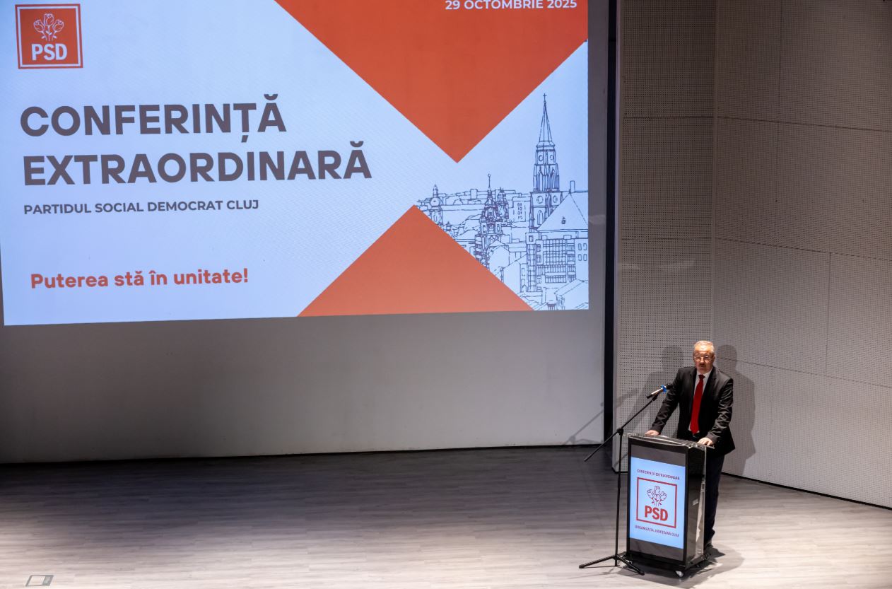 Social-democrații clujeni au votat delegații care vor reprezenta județul la Congresul Național PSD din noiembrie. Vasile Dîncu, propus pentru funcția de vicepreședinte|Foto: PSD Cluj