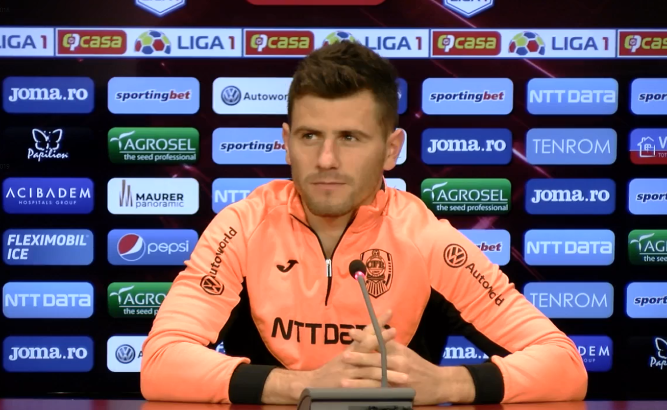 Mihai Bordeianu în cadrul unei conferințe de presă /FOTO: captură ecran CFR Cluj - Facebook