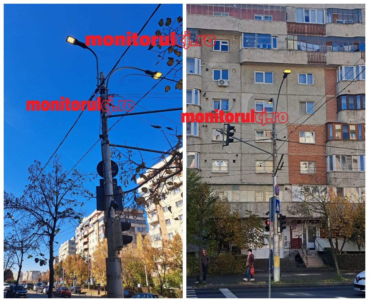 Lumina a fost aprinsă pe timpul zilei cartietul Mănăstur din Cluj-Napoca, vineri, 30 octombrie 2025 | Foto: monitorulcj.ro.