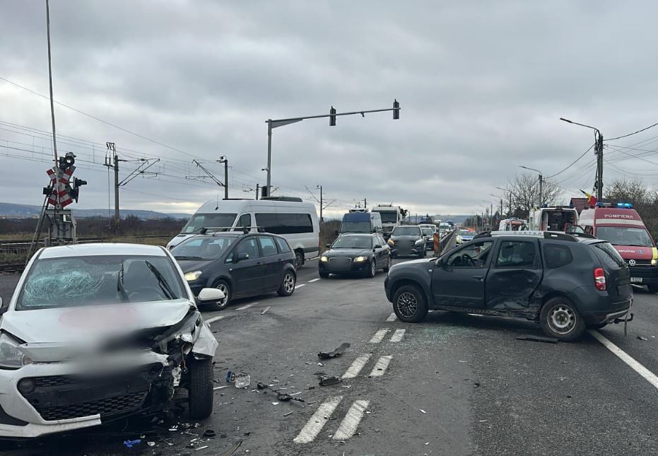 Trafic reluat pe DN1C. Cum s-a produs accidentul din Jucu de Mijloc?|Foto: IPJ Cluj
