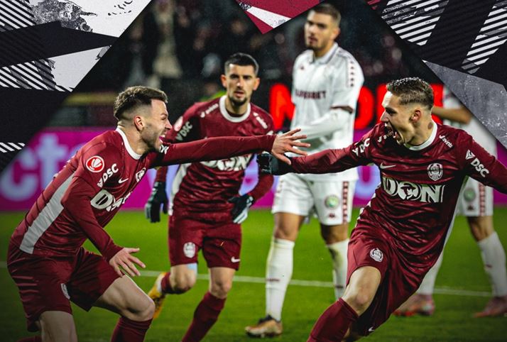 CFR Cluj s-a impus categoric în fața celor de la Rapid|Foto: Fotbal Club CFR 1907 CLUJ - Facebook