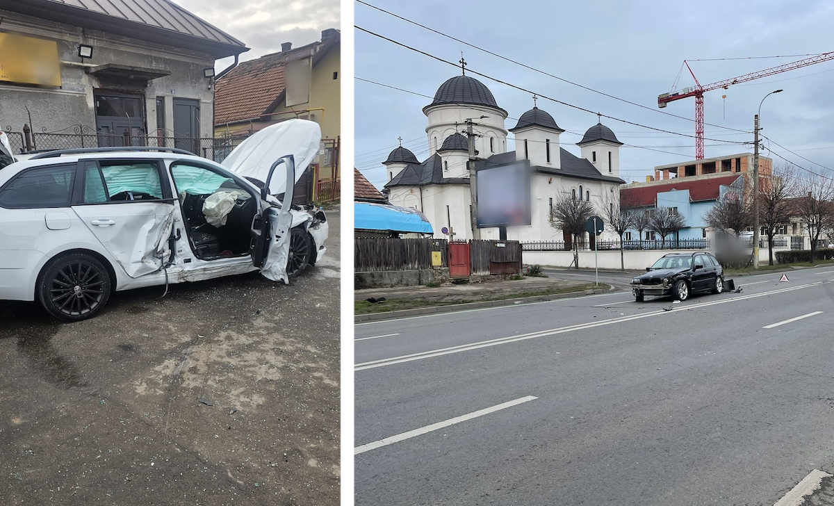 Accident cu două autoturisme în Cluj-Napoca, duminică, 7 decembrie 2025 | Foto: ISU Cluj