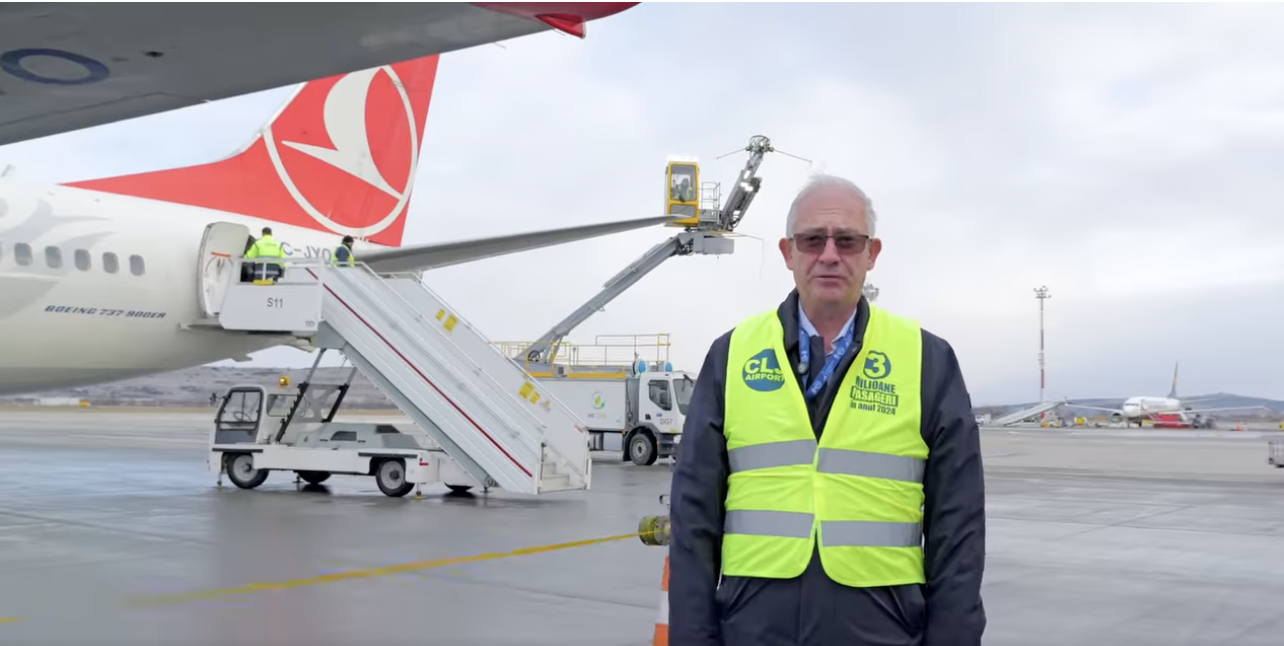David Ciceo, director Aeroportul Internațional Cluj: „Ne așteptăm ca 2026 să fie mai bun” | Foto: Captură video Facebook - Aeroportul Internațional Avram Iancu Cluj