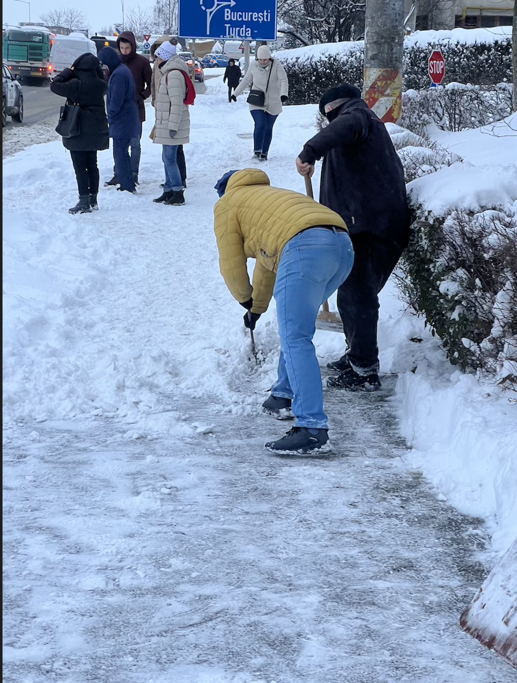 A nins serios la Cluj, însă circulația rutieră nu e închisă pe vreun drum din județ | Foto: Sergiu Tămaș, monitorulcj.ro
