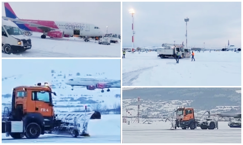 Intervenții de deszăpezire la Aeroportul Internațional Cluj|Foto: Aeroportul Internațional Avram Iancu Cluj - Facebook