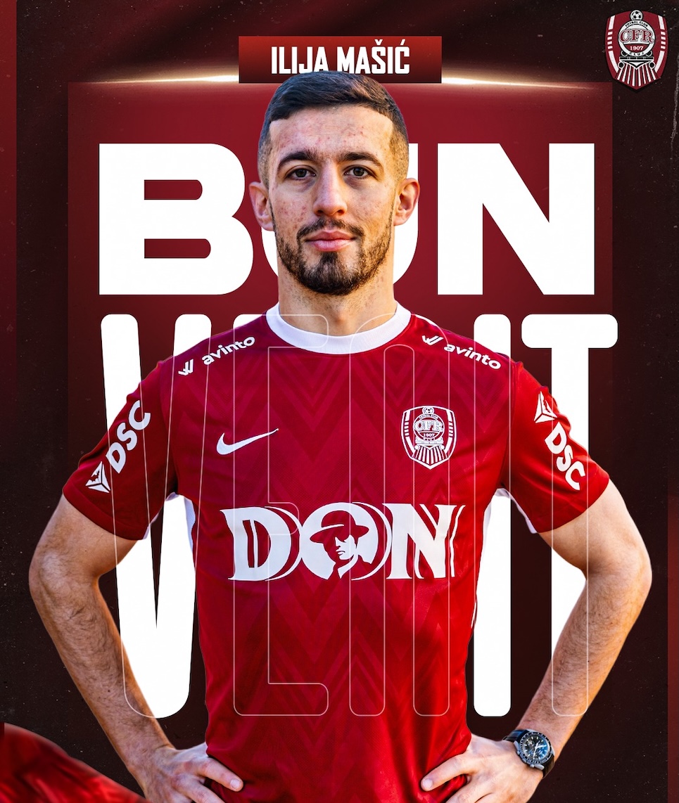Fundașul Ilija Mašić a semnat cu CFR Cluj | Foto: Fotbal Club CFR 1907 Cluj - Facebook