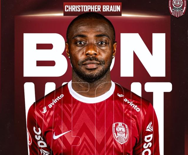CFR Cluj anunță revenirea fundașului Christopher Braun în Gruia|Foto: Fotbal Club CFR 1907 CLUJ - Facebook