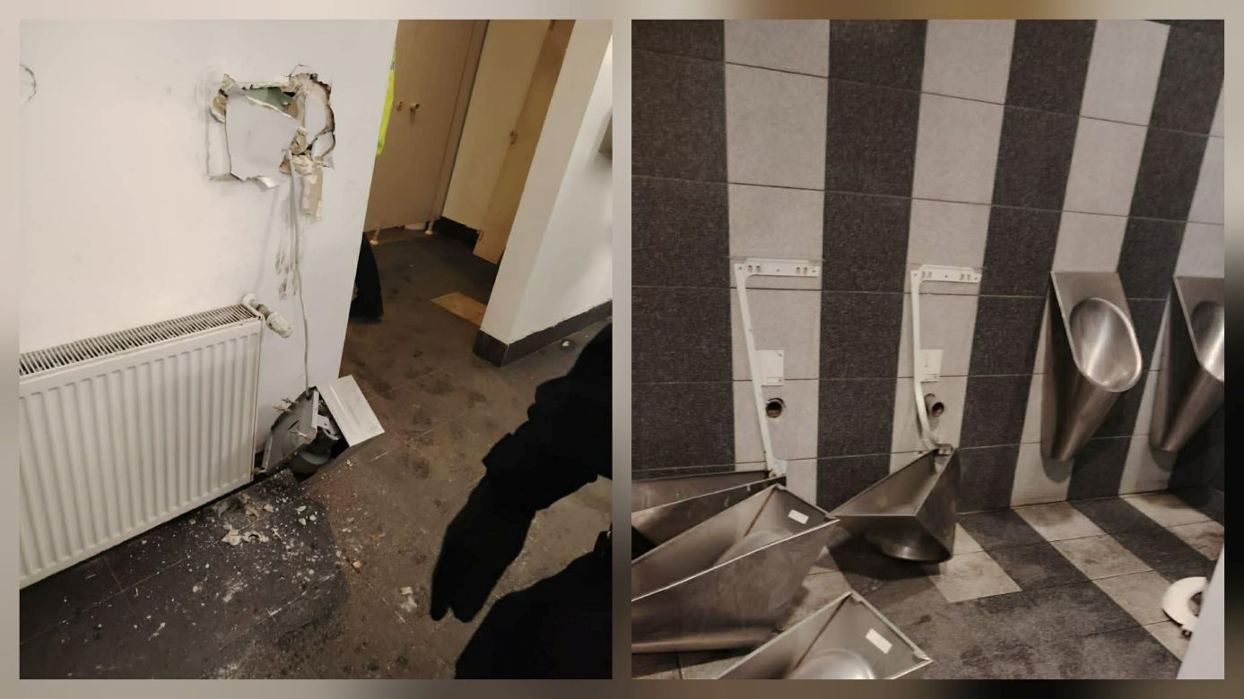 Toaletele de la Cluj Arena din dreptul sectoarelor destinate galeriei CFR-ului