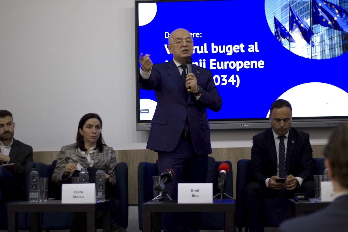 Emil Boc, la dezabaterea despre viitorul buget al Uniunii Europene, Cluj-Napoca, 31 martie 2026 | Foto: monitorulcj.ro