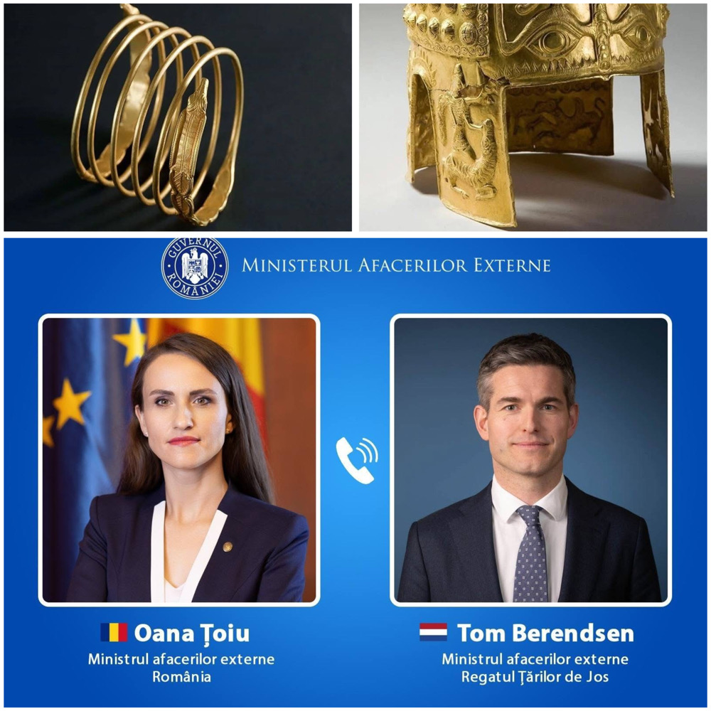 Oana Țoiu, despre recuperarea coifului de la Coțofenești și a brățărilor dacice, după un an de anchetă internațională. | Foto: Facebook Oana Țoiu