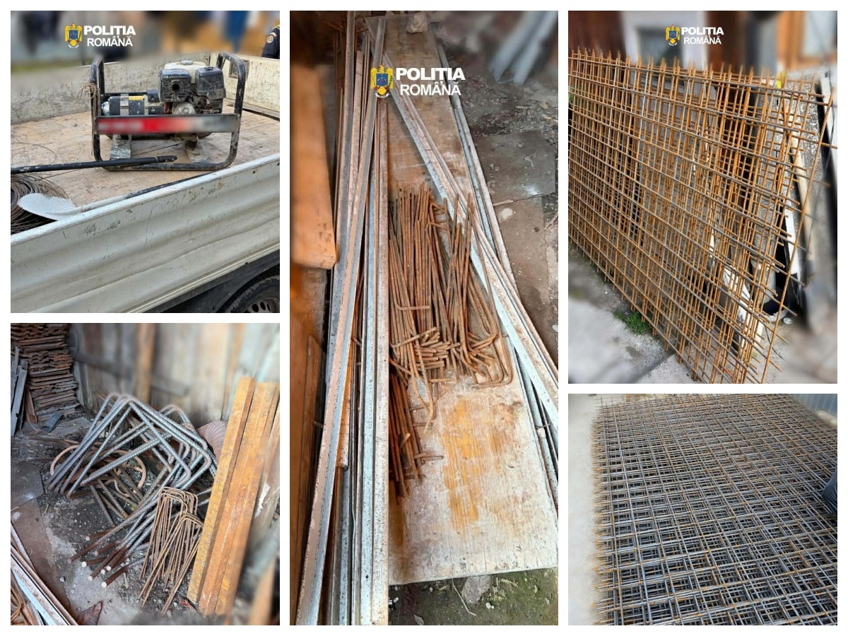 Mai multe materiale de construcții au fost furate de pe șantierul magistralei Cluj-Napoca - Oradea | Foto: IPJ Cluj/Poliția Română
