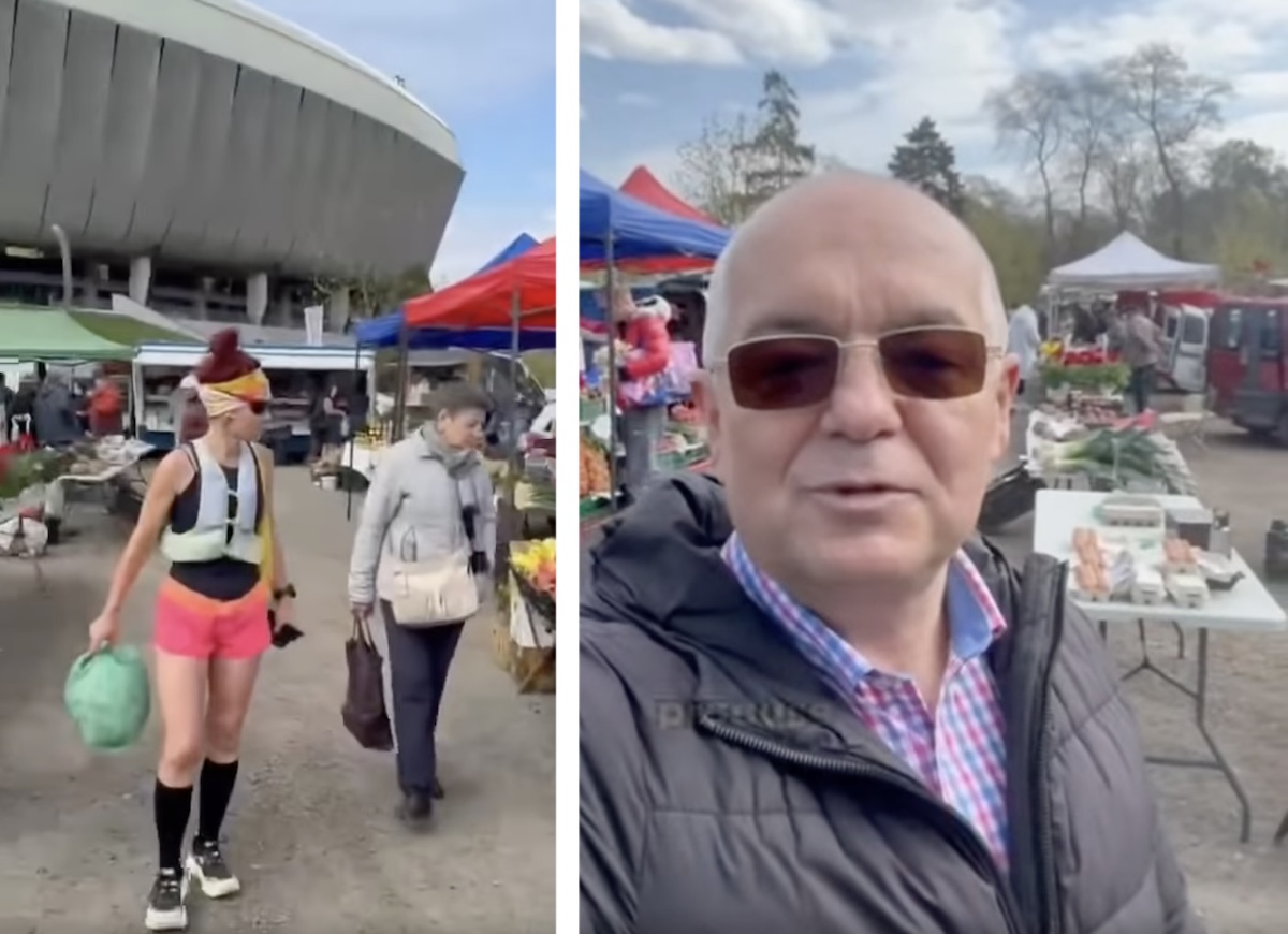 Clujenii, la piața volantă pentru cumpărăturile de Paște | Foto: Captură de ecran Facebook, Emil Boc