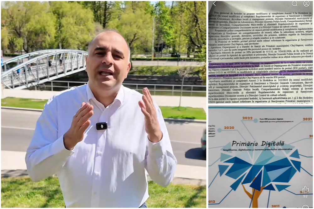 Viceprimarul susține că măsurile nu înseamnă „zero economii”, ci o ajustare necesară a cheltuielilor de personal. | Foto: Dan Tarcea / Facebook