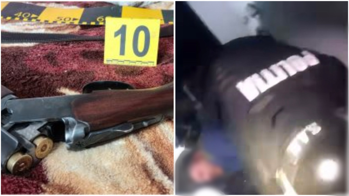 Arma descoperită în locuința bărbatului și intervenția luptătorilor SAS din cadrul IPJ Neamț, după ce acesta a deschis focul asupra polițiștilor. | Foto: IPJ Neamț