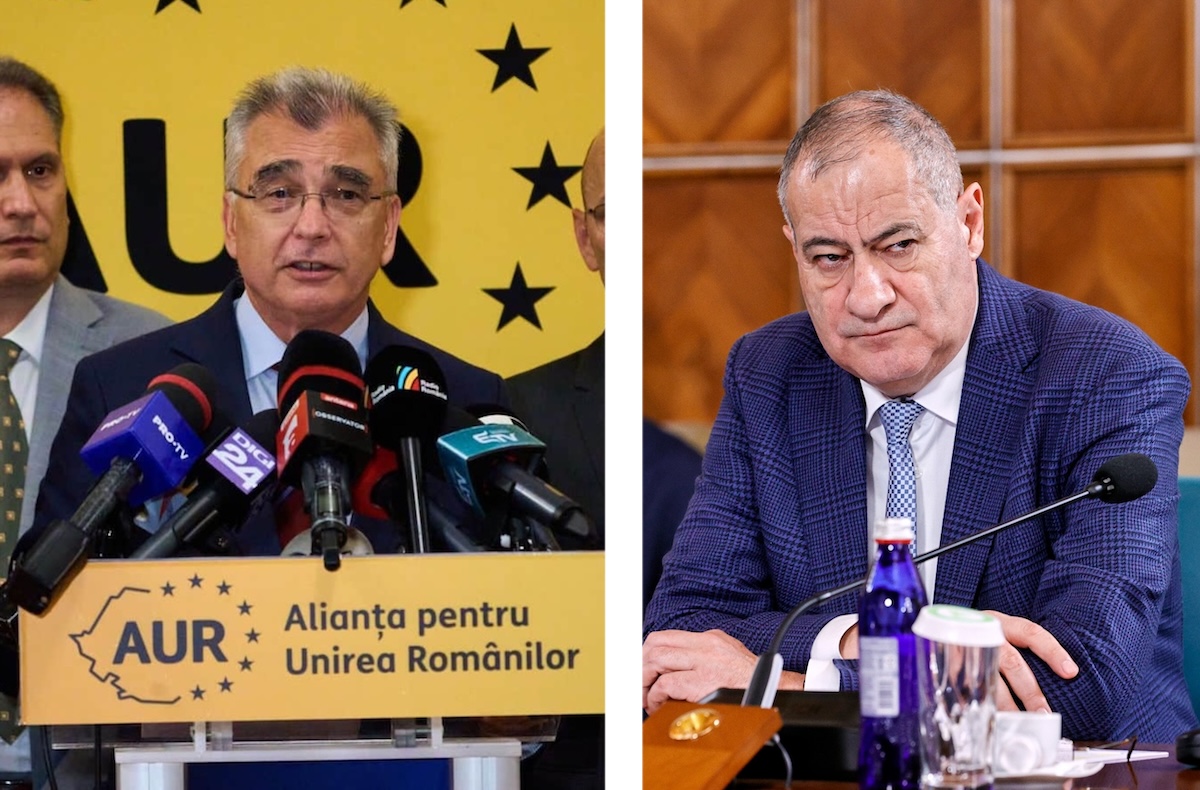 Petrișor Peiu (stânga), liderul senatorilor AUR și Marian Neacșu (dreapta), fost vicepremier se vor ocupa de partea tehnică a moțiunei de cenzură comună a AUR și PSD | Foto: partidulaur.ro / gov.ro