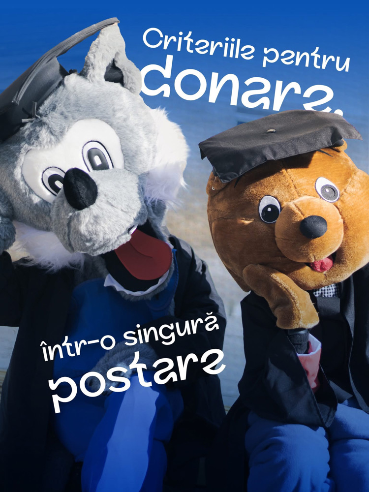 Afiș al campaniei „Donăm împreună”, care prezintă pe scurt criteriile de eligibilitate pentru donatori. | Foto: Universitatea Babeș-Bolyai