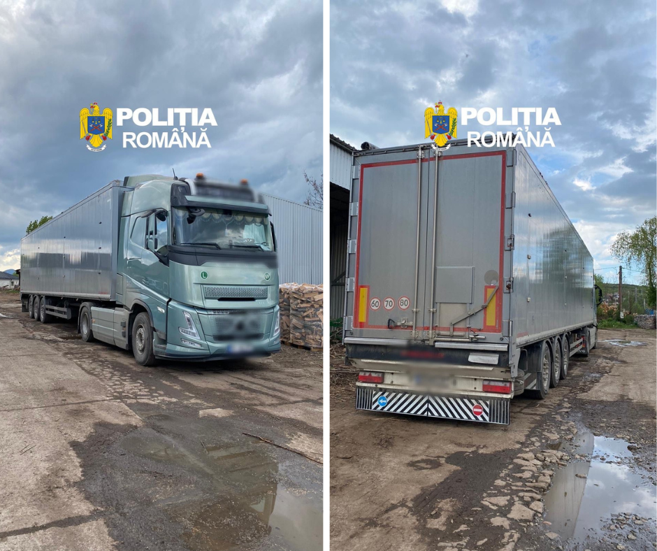 Transport ilegal de lemne descoperit la Cluj. Polițiștii au confiscat un ansamblu auto de 190.000 de euro / Foto: IPJ Cluj, colaj monitorulcj.ro