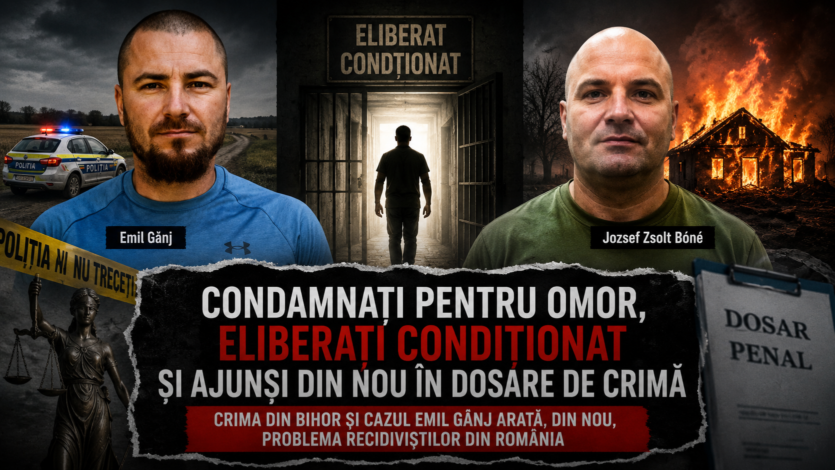 Condamnați pentru omor, eliberați condiționat și ajunși din nou în dosare de crimă / Imagine generată cu ajutorul AI