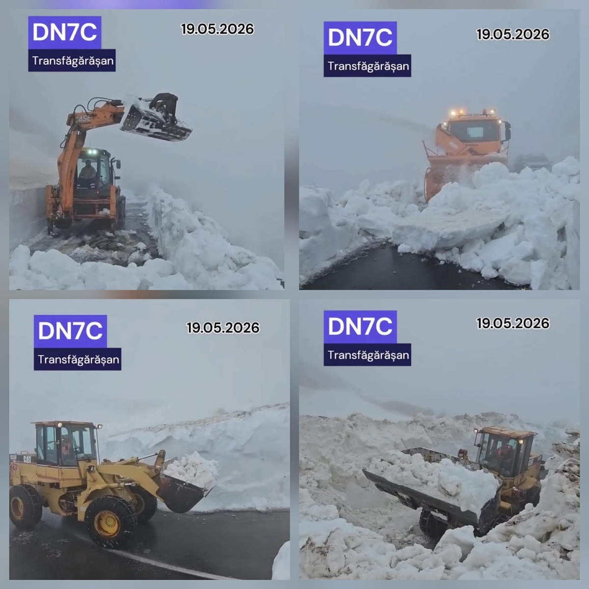 Deszăpezirea de pe Transfăgărășan a ajuns în punctul cel mai dificil | Foto: Captură de ecran Facebook, DRDP Brașov