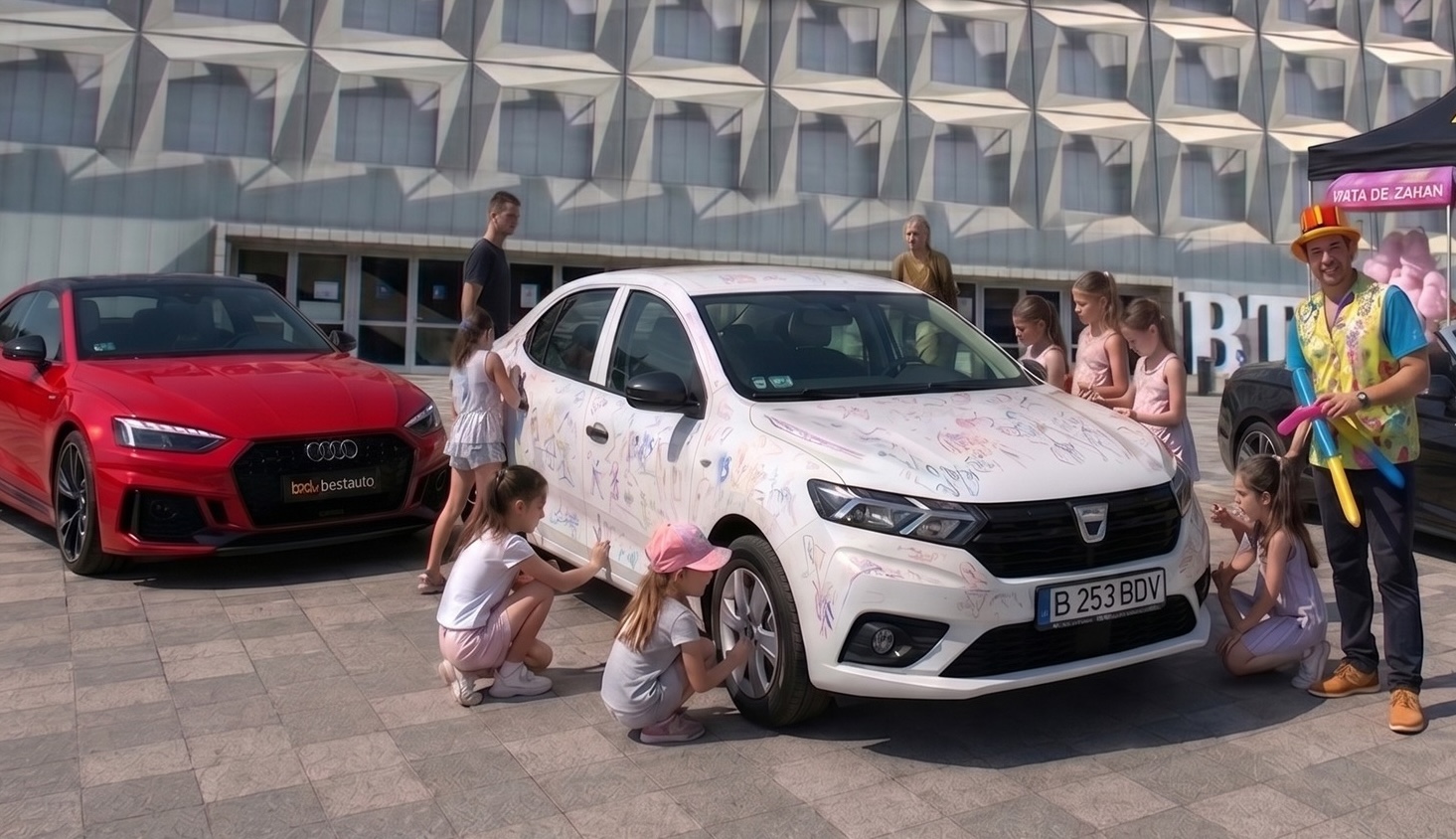 Copii pot colora o mașină în față la BTarena, luni, 1 iunie 2026 | Foto: Facebook, BTarena Cluj-Napoca