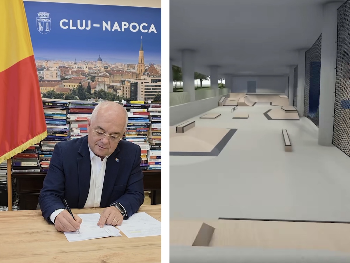 Un skatepark de interior va fi construit la Baza Sportivă din Gheorgheni, Cluj-Napoca | Foto: Captură video Facebook, Emi Boc