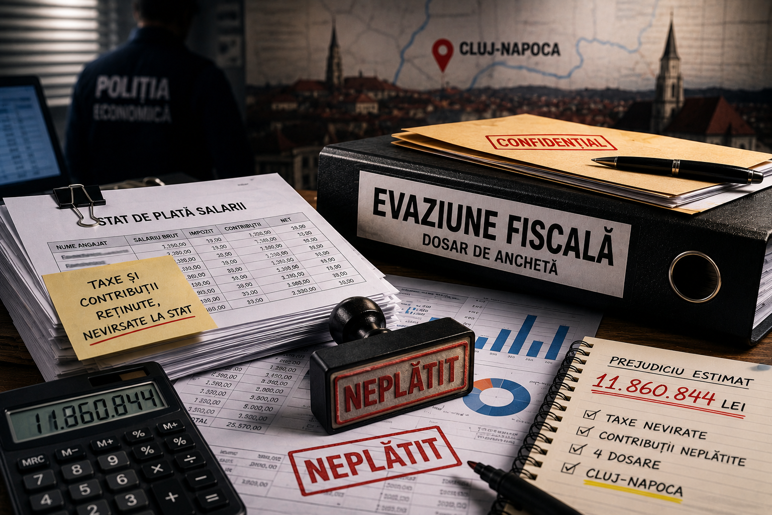 Aproape 12 milioane de lei reținuți din salariile angajaților s-au „pierdut” în drumul către bugetul de stat / Foto: Imagine generată cu ajutorul AI