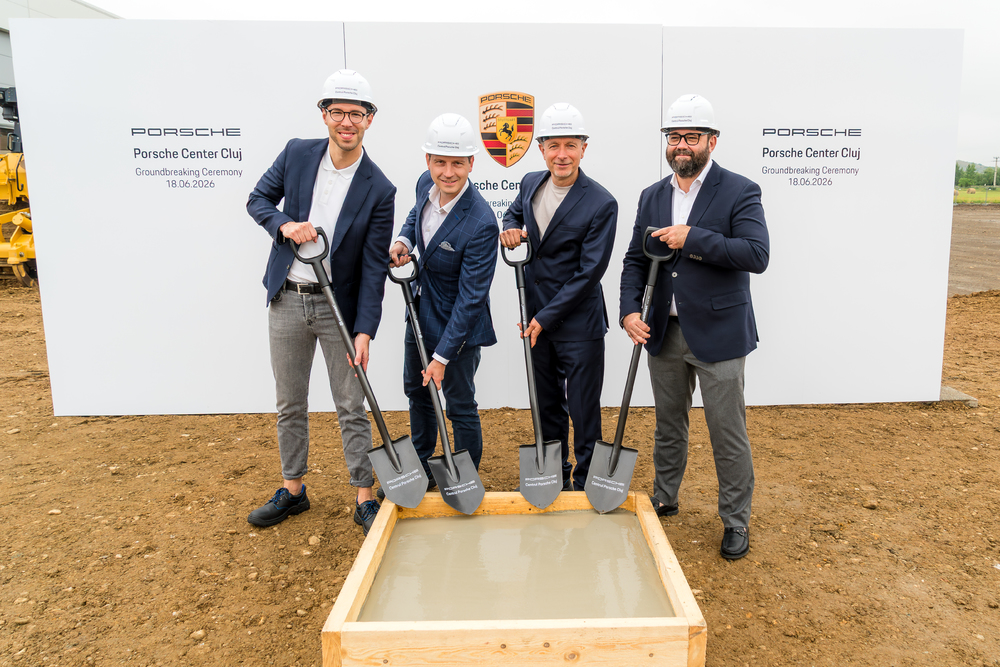 Constructorul auto Porsche a dat startul lucrărilor la Porsche Center Cluj, primul centru al mărcii din Transilvania și cea de-a doua locație de acest tip din România. | Foto: Porsche Newsroom