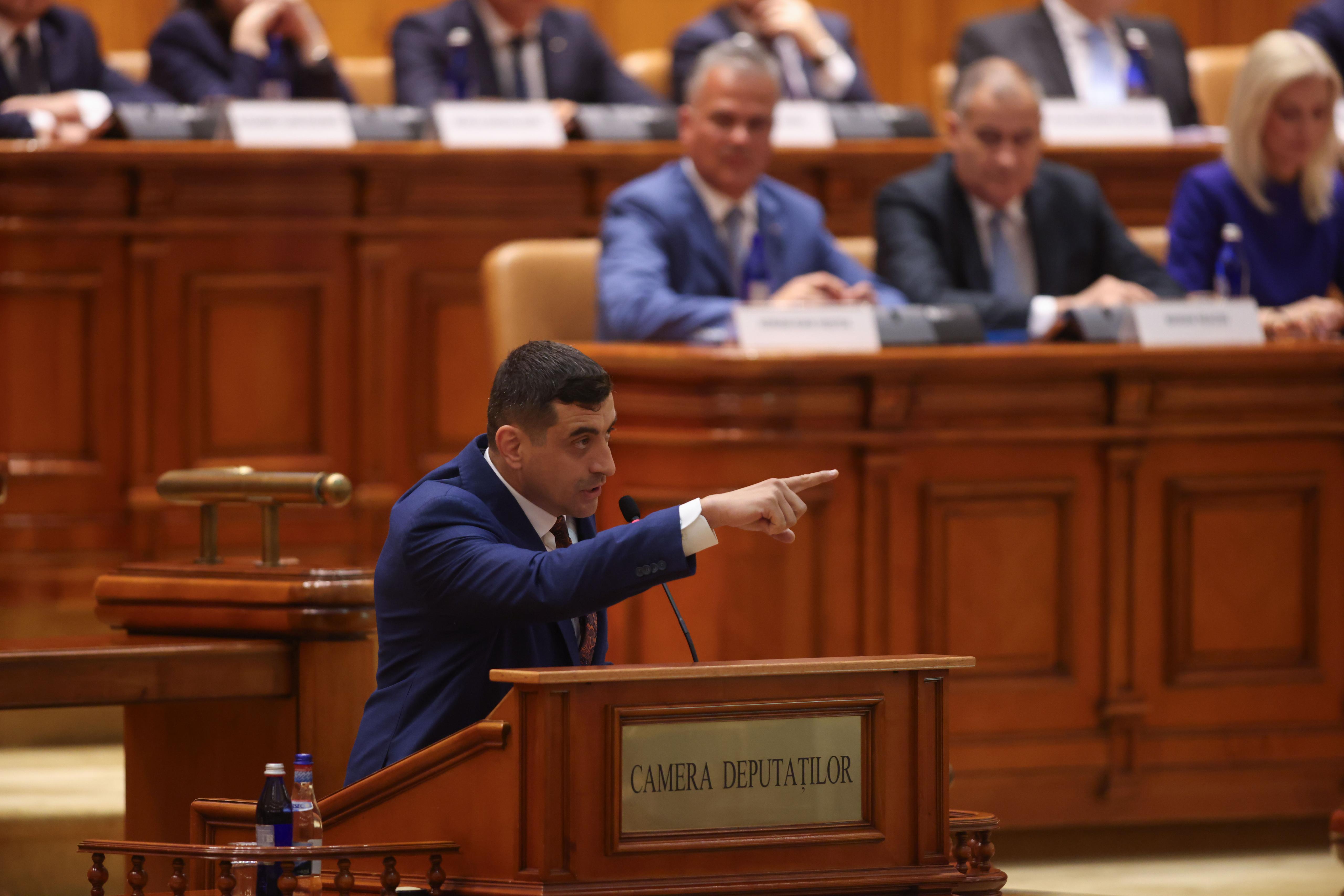 Ședinta comună a camerelor Parlamentului pentru dezbaterea și votarea guvernului Adrian Veștea, la Palatul Parlamentului din București, 22 iunie 2026. Inquam Photos / George Călin