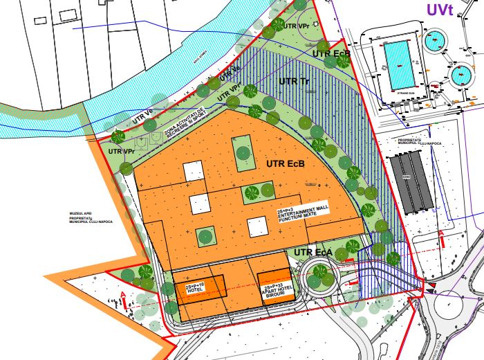Clădirea de 33 de etaje din zona fostului hypermarket Cora, aviz negativ în Comisia de urbanism|Foto: PUZ dezvoltare urbană - primăriaclujnapoca.ro