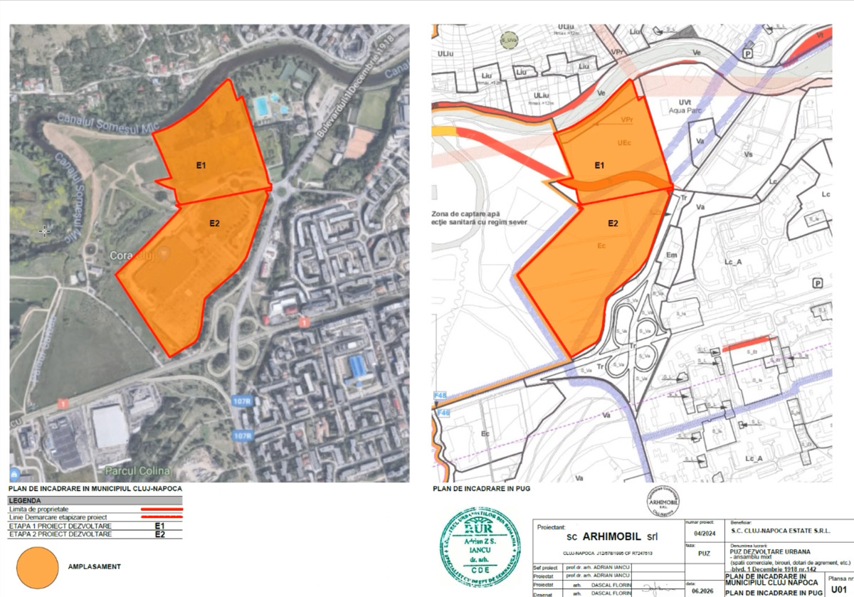 Comisia Tehnică de Amenajare a Teritoriului și Urbanism (CTATU) din Cluj-Napoca a emis aviz nefavorabil pentru un Plan Urbanistic Zonal prin care o fostă platformă agroindustrială de pe strada Odobești urma să fie transformată într-un ansamblu cu locuințe, spații comerciale, birouri și servicii. | Foto: captură de ecran / ședința CTATU