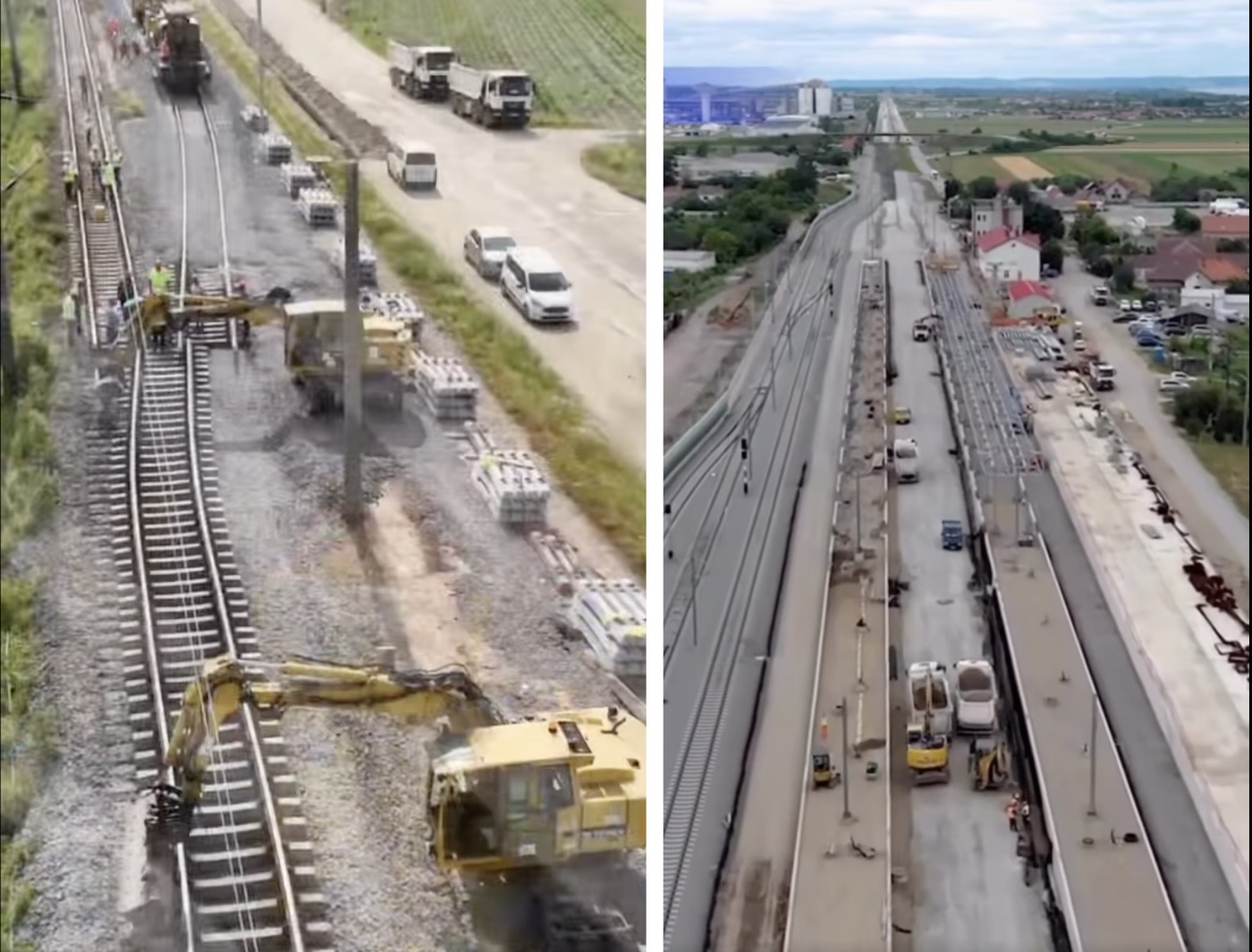 Lucrările avansează pe loturile 3 și 4, parte a magistralei Cluj - Oradea | Foto: Captură de ecran Facebook, CFR Infrastructură