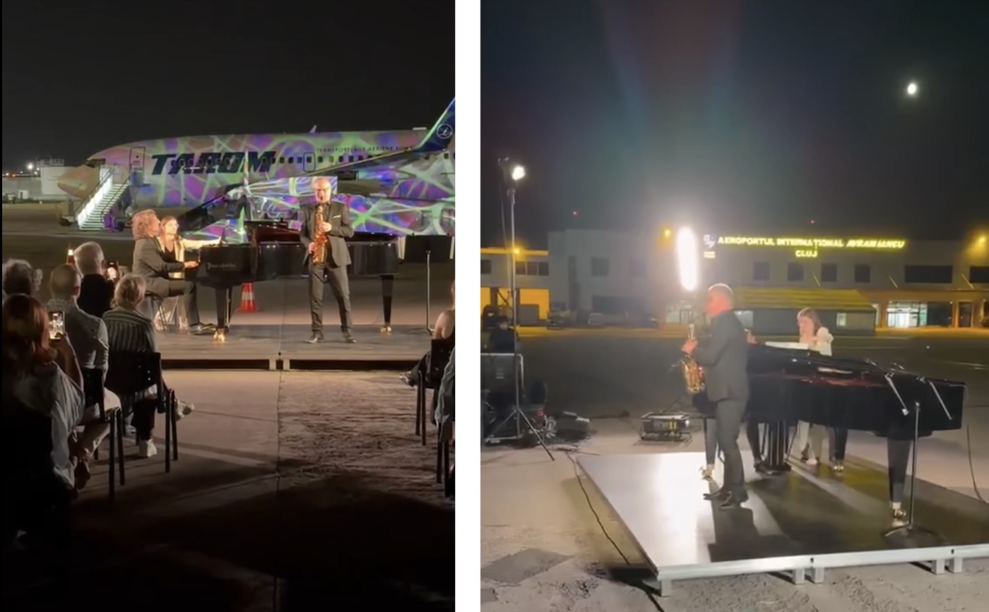 Concert inedit la Aeroportul Internațional Cluj | Foto: Captură video Facebook, Aeroportul Internațional Avram Iancu Cluj