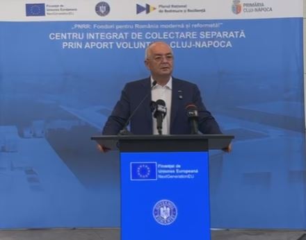 Centru integrat de deșeuri, investiție de 5 milioane de euro din fonduri europene, inaugurat la Cluj. Emil Boc: „Un proiect important pentru un oraș curat, prin care deșeurile sunt colectate gratuit”.