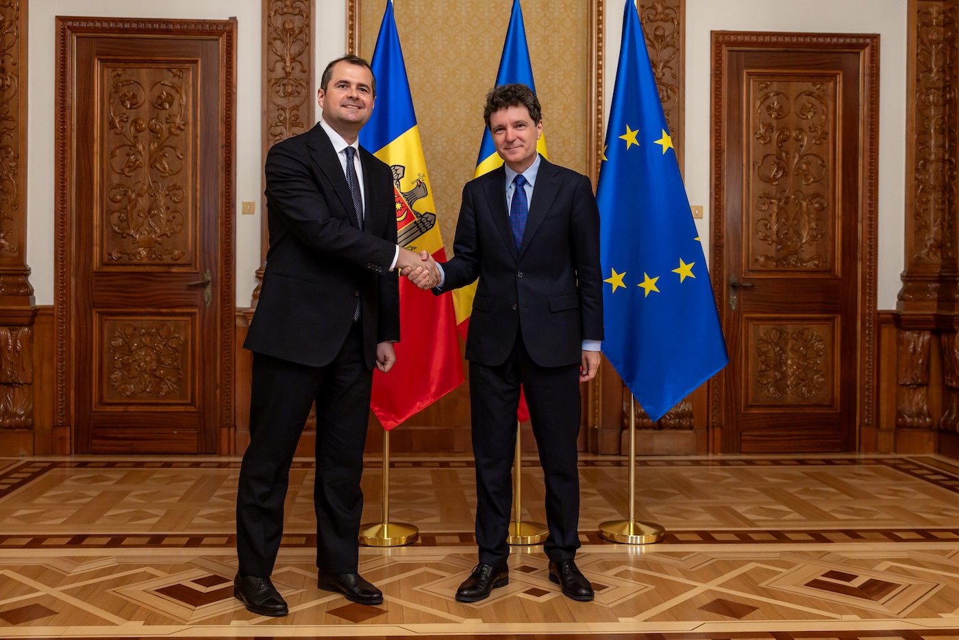 Premierul Repulicii Moldova, Vasile Tofan, primit la Palatul Controceni de președintele României, Nicușor Dan | Foto: presidency.ro