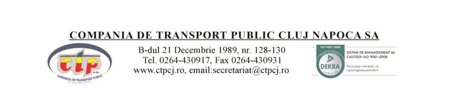 CTP Cluj-Napoca - Informare privind instituirea restricțiilor de circulație pe strada Cetății din localitatea Florești, în perioada 05.08.2026 – 07.08.2026