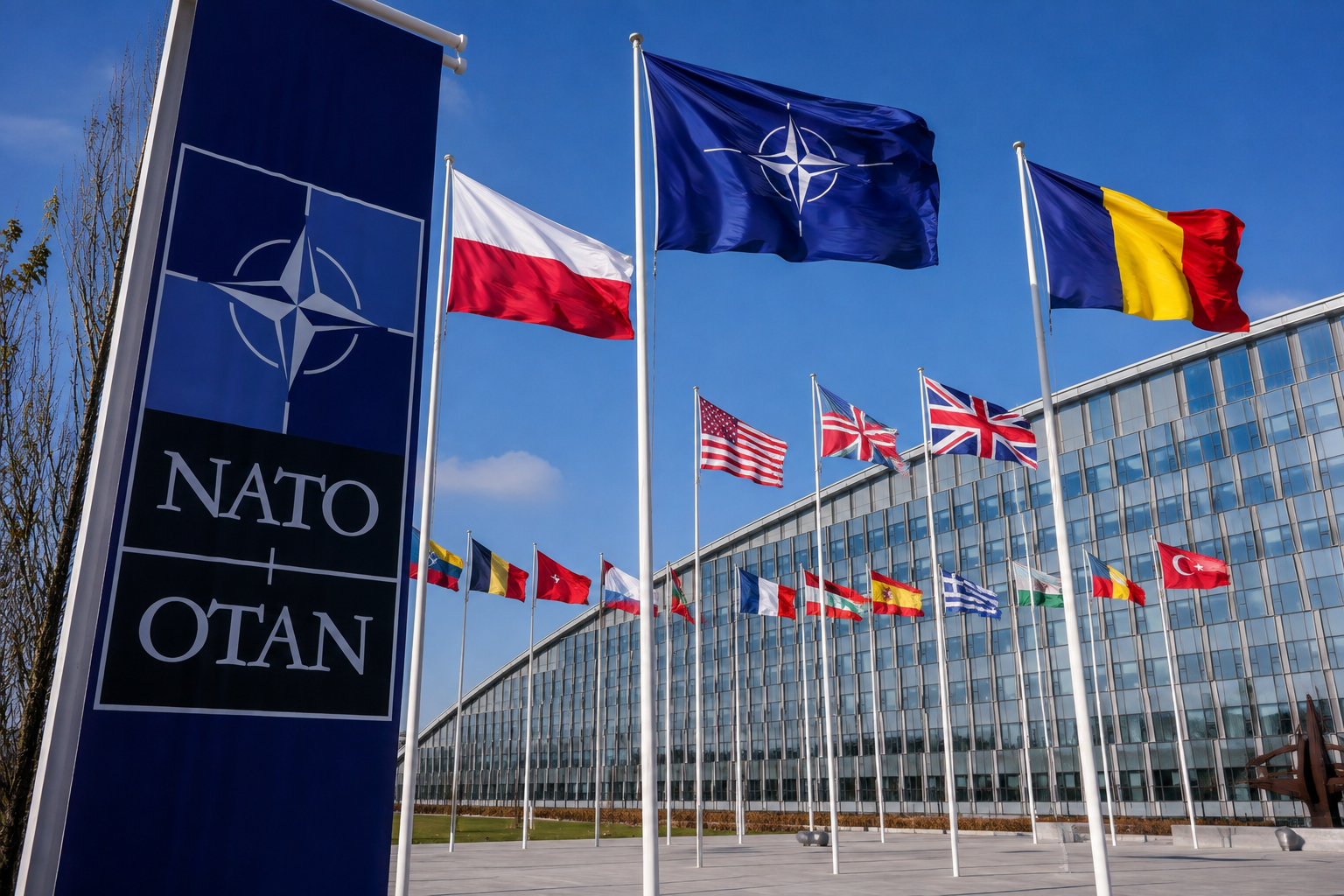 Ambasadorii țărilor NATO s-au întâlnit miercuri pentru a analiza recentele incidente în care spațiul aerian al României și Poloniei a fost încălcat, inclusiv de drone. | Imagine generată cu ajutorul AI