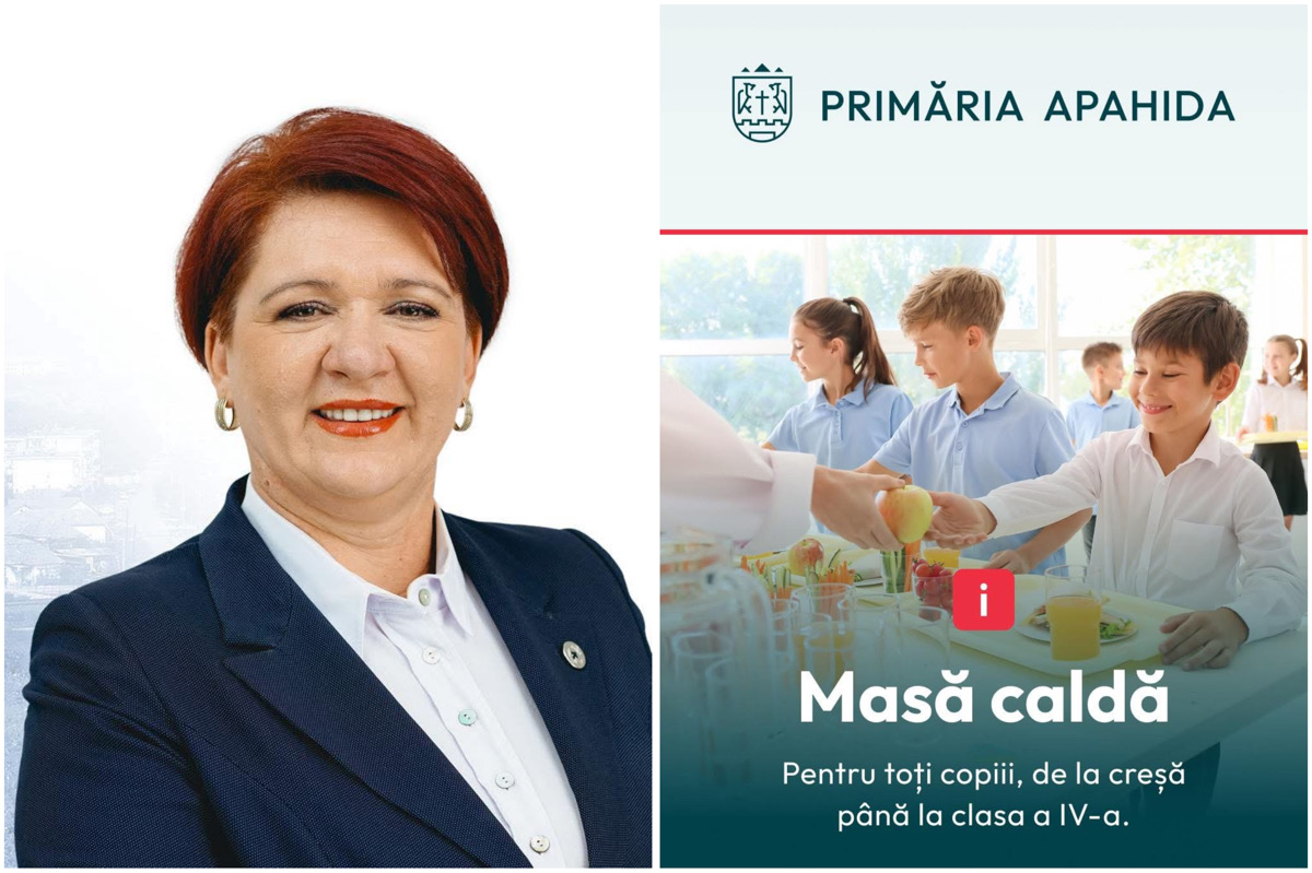 Masă caldă pentru copiii din Apahida, de la creșă până în clasa a IV-a. Cristina Belce: „Investim în viitorul nostru!”