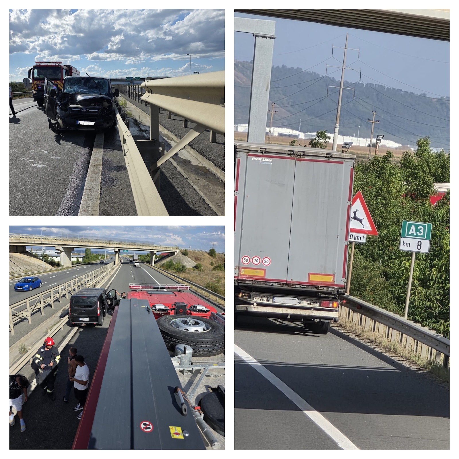 Patru oameni au fost răniți într-un accident rutier pe A3 sensul de mers Turda - Târgu Mureș  | Foto: ISU Cluj