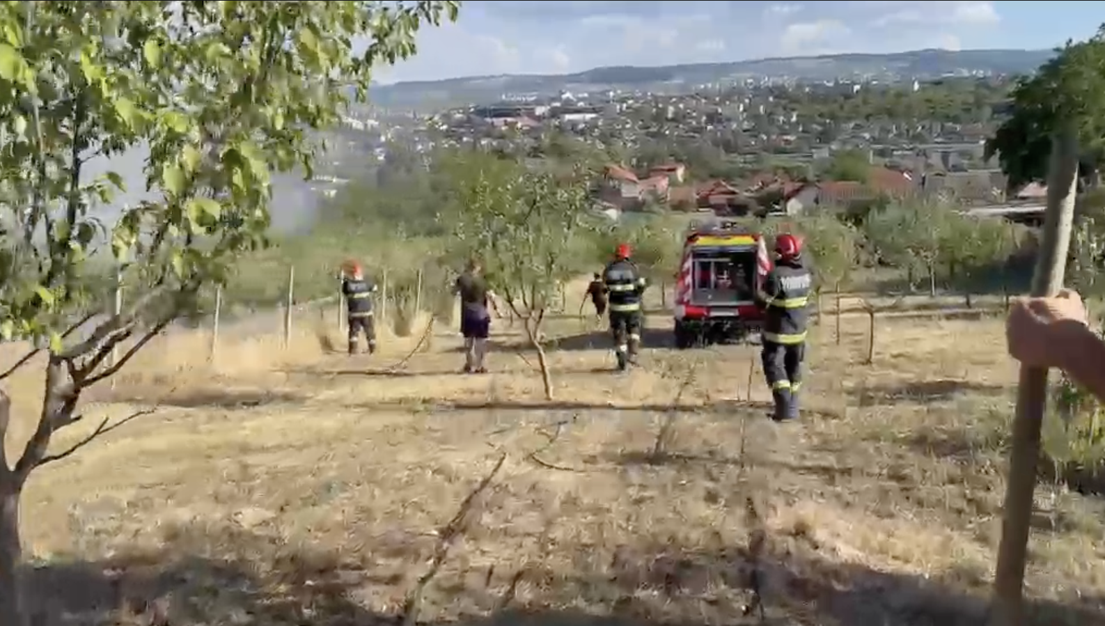 Incendiu e proporții la o livadă din Cluj-Napoca. Aproximativ patru hectare au fost afectate de flăcări | Foto: Captură video ISU Cluj