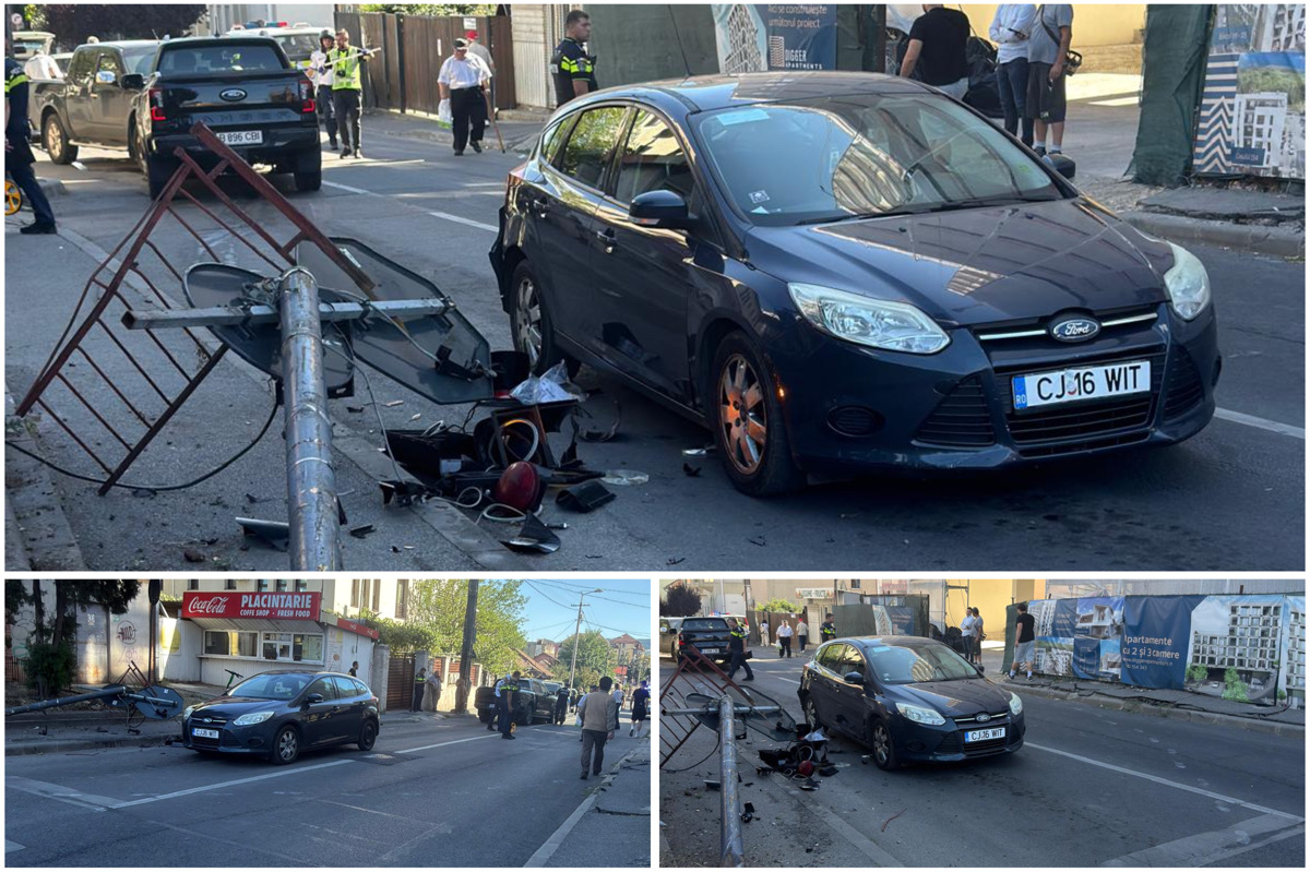 Un tânăr de 25 de ani a fost urmărit de polițiști pe mai multe străzi din Cluj-Napoca, după ce ar fi furat un autoturism lăsat cu cheia în contact. | Foto: INFO TRAFIC Jud. CLUJ / Facebook