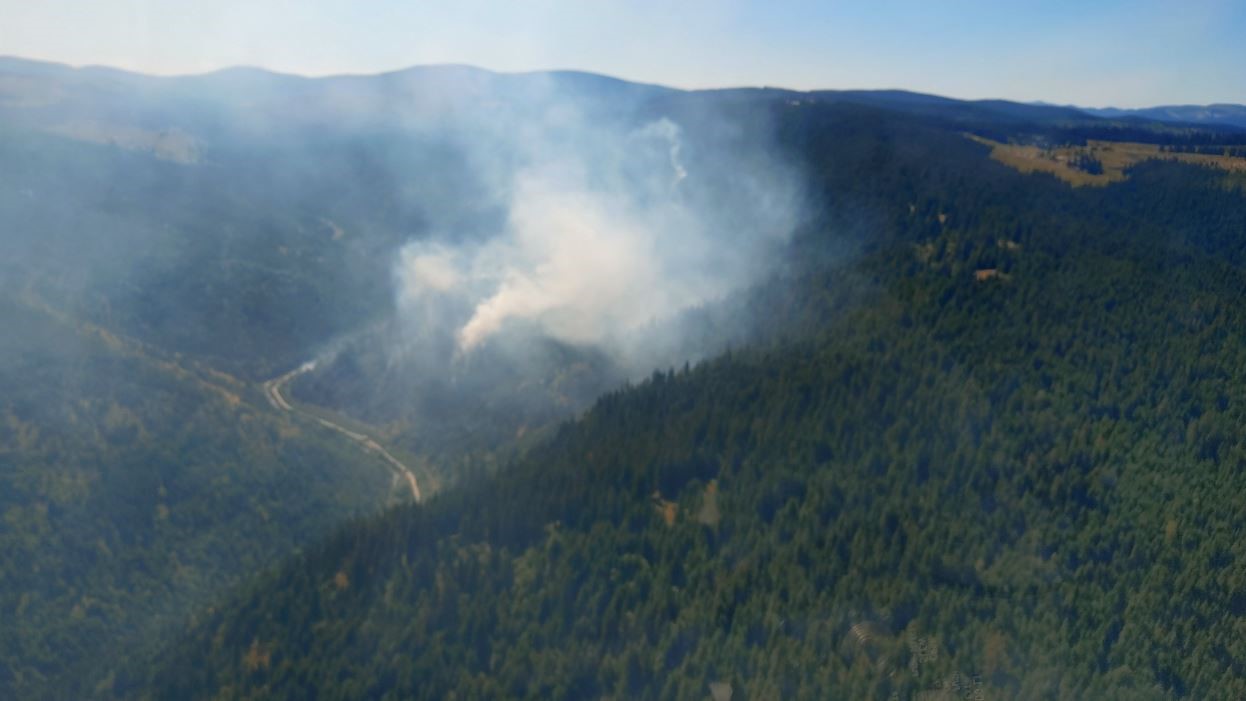 Incendiul de pădure din zona Mărișel a fost lichidat în urma intervențiilor susținute ale pompierilor clujeni|Foto: ISU Cluj