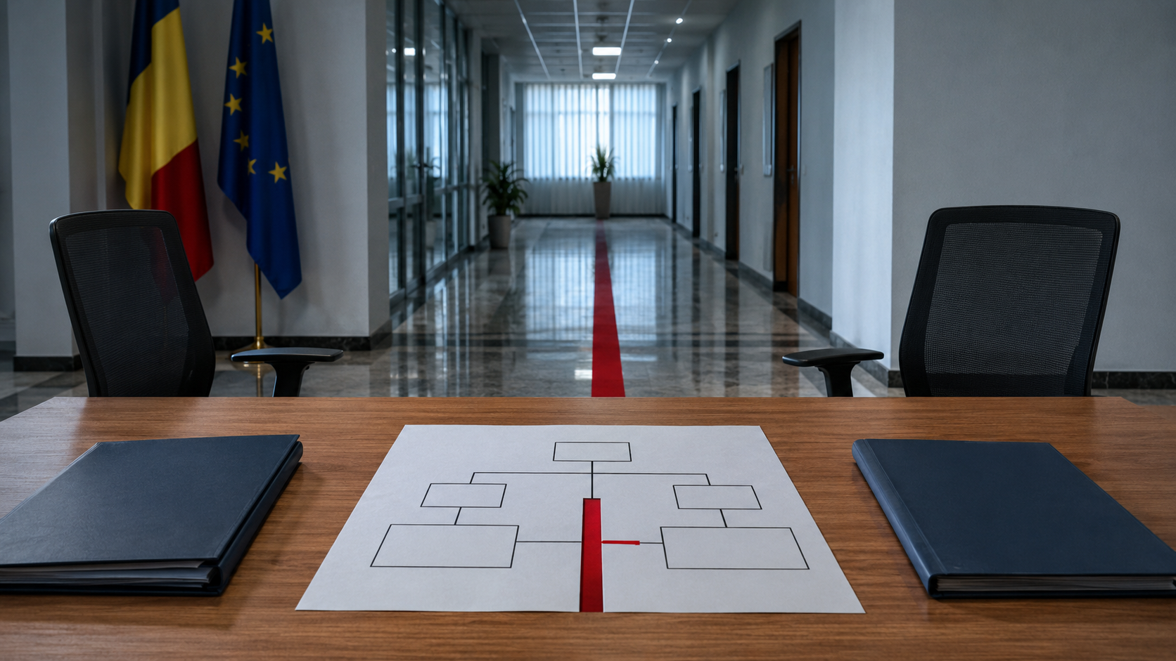 Angajații contractuali din administrația publică nu vor mai putea lucra în relații de tip șef-subaltern cu soțul, părinții sau copiii, începând din 8 octombrie. | Imagine generată cu ajutorul AI