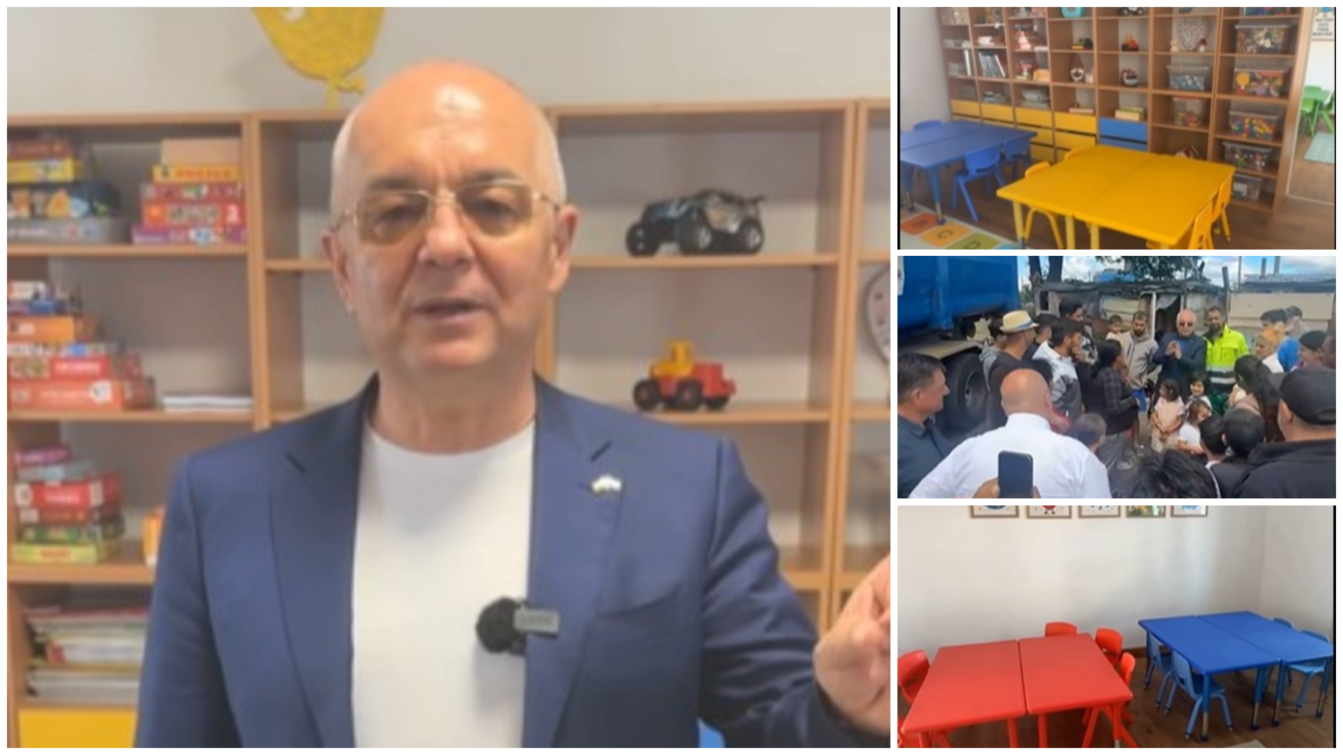 60 de copii din familii defavorizate din comunitatea de la Pata Rât vor merge, de luni, la Creșa „Mămăruța” / Foto: Emil Boc- Facebook