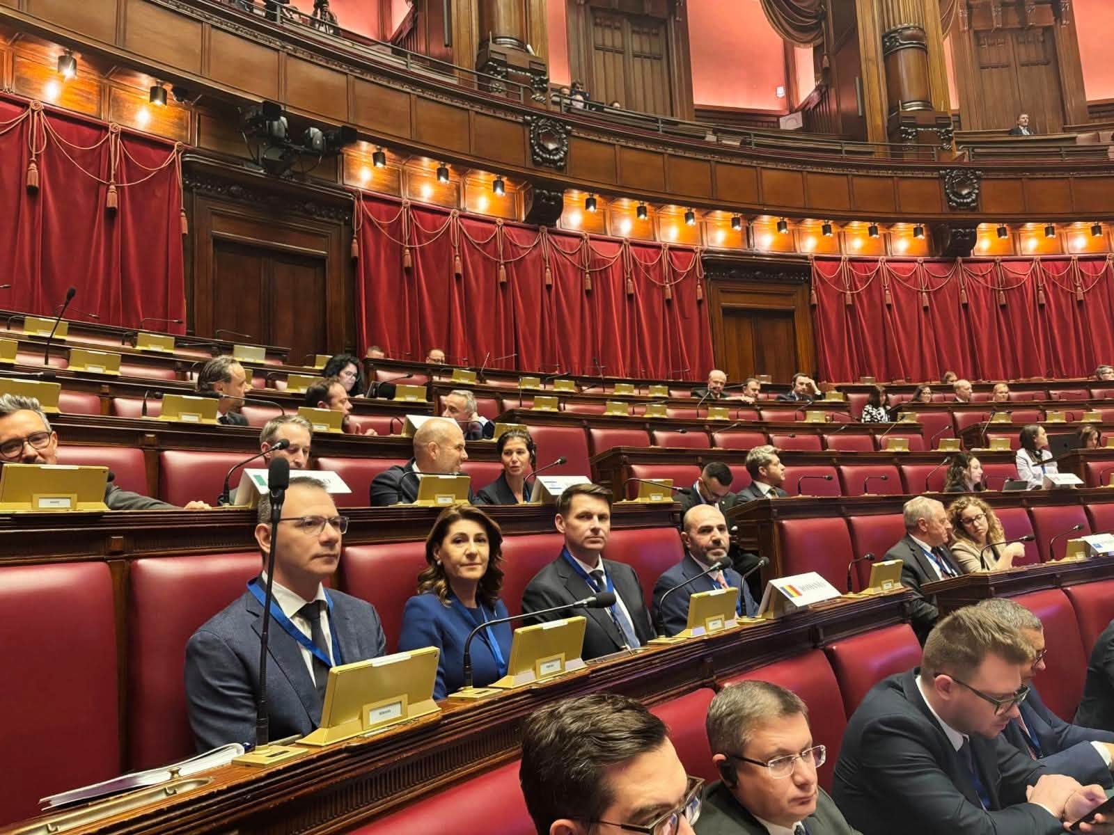 Mircea Abrudean ia parte, la Roma, la Conferința Europeană a Președinților de Parlamente, în cadrul căreia se discută despre consolidarea democrațiilor europene în fața amenințărilor hibride. | Foto: Facebook Mircea Abrudean