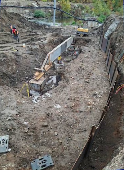 Lucrările avansează la podul peste râul Someșul Mic pe strada Fabricii de Zahăr din Cluj-Napoca | Foto: Primăria Cluj-Napoca