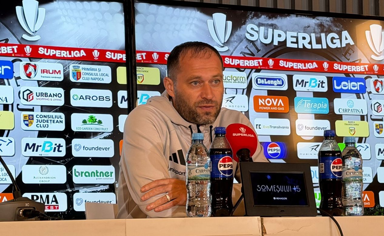 Eugeniu Cebotaru a fost prezent în fața jurnaliștilor după meciul cu FC Argeș / Foto: Sergiu CRĂCIUN, redacția@monitorulcj.ro